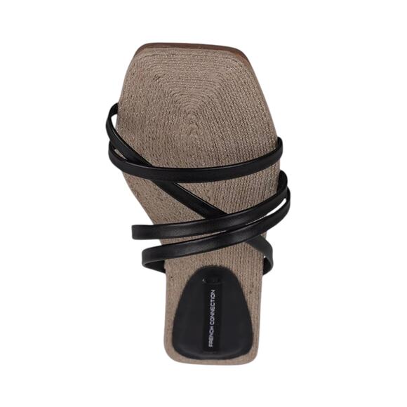 French Connection Women's North West Rope Flat Slide Sandals Black Size 7 1/2 - Picture 3 of 4